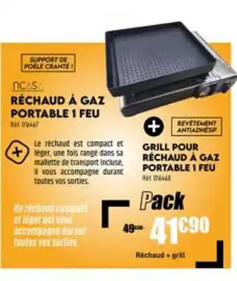 Narbonne accessoires Réchaud à gaz portable 1 feu incasa offre