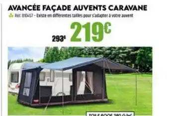 Avancée façade auvents caravane