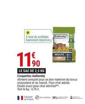 Gamm vert Croquettes authentiq' offre