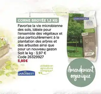 Bricomarché Corne broyée 1,5 kg jardibest offre