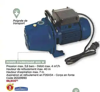 Bricomarché Pompe d'arrosage 800 w jardibest offre