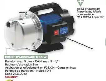 Pompe d'arrosage 1200 w jardibest