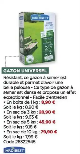 Bricomarché Gazon universel jardibest offre