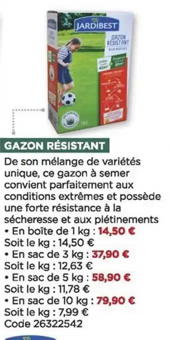 Bricomarché Gazon résistant jardibest offre