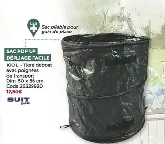 Bricomarché Sac pop up dépliage facile offre