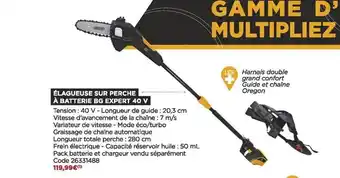 Bricomarché Élagueuse sur perche à batterie bg expert 40 v offre