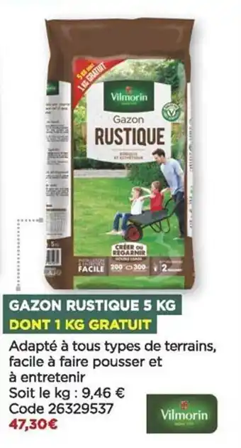 Bricomarché Gazon rustique 5 kg vilmorin offre