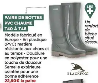 Paire de bottes pvc chaume t40 à t46 blackfox