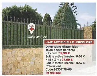 Bricomarché Haie artificielle unicolore offre
