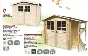 Abri bois marly, abri avec bûcher 3,92 m²