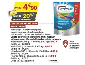 Bricomarché Dentalife friandises pour chien purina offre