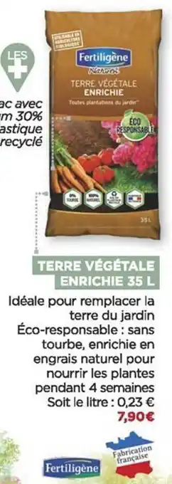 Bricomarché Terre végétale enrichie 35l fertiligène offre