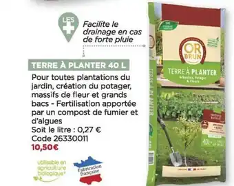 Bricomarché Terre à planter 40l or brun offre