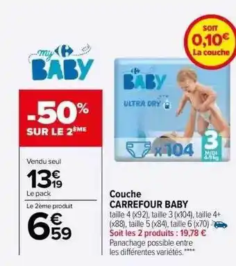 Carrefour Couche carrefour baby offre
