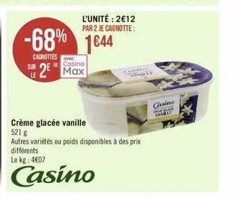Géant Casino Crème glacée vanille casino offre