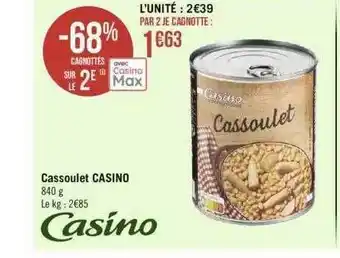Géant Casino Cassoulet casino offre
