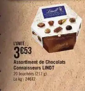 Géant Casino Assortiment de chocolats connaisseurs lindt offre