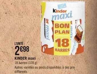Géant Casino Kinder maxi offre