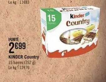 Géant Casino Kinder country offre