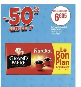 Géant Casino Café moulu familial grand'mère offre