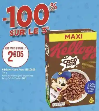 Géant Casino Céréales coco pops kellogg's offre
