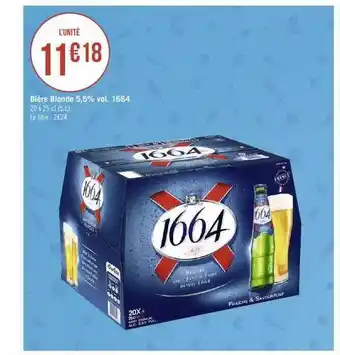 Géant Casino Bière blonde 5,5% vol. 1664 offre