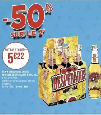 Géant Casino Bière aromatisée tequila original desperados 5,9% vol. offre