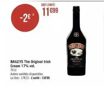 Géant Casino Baileys the original irish cream 17% vol. offre