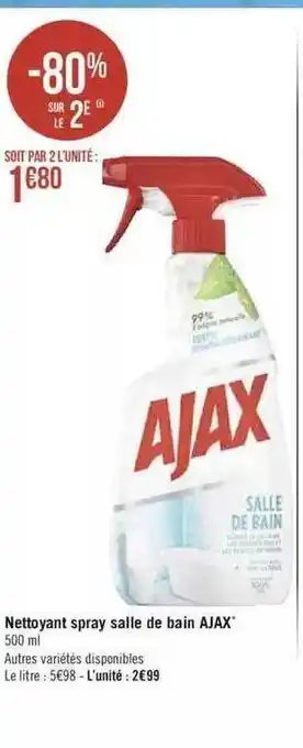 Géant Casino Nettoyant spray salle de bain ajax offre