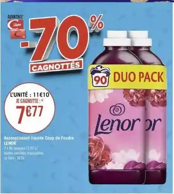 Géant Casino Assouplissant liquide coup de foudre lenor offre