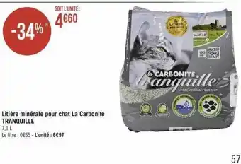 Géant Casino Litière minérale pour chat la carbonite tranquille offre