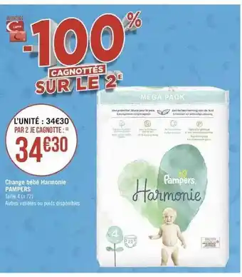 Géant Casino Change bébé harmonie pampers offre