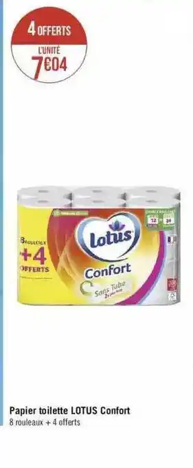 Géant Casino Papier toilette lotus confort offre