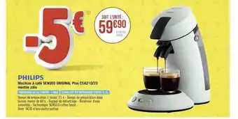 Géant Casino Machine à café senseo original plus csa210-23 philips offre