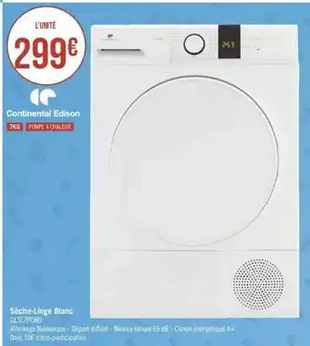 Sèche-linge blanc continental edison
