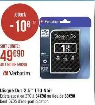 Géant Casino Disque dur 2.5 offre