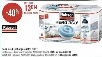 Pack de 4 recharges aéro 360° rubson
