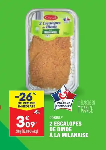 ALDI 2 escalopes de Dinde à La Milanaise offre