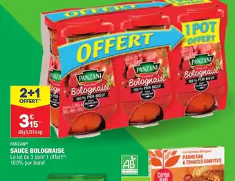 ALDI Panzani Sauce Bolognaise offre