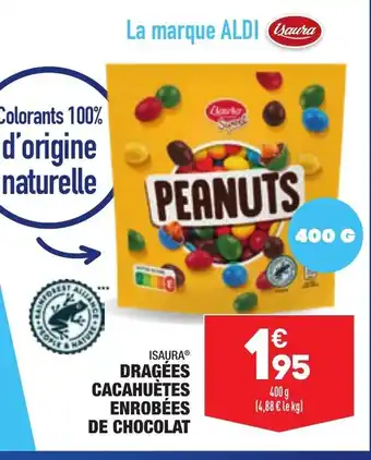 ALDI Dragees Cacahuètes Enrobées de Chocolat offre