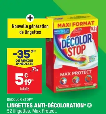 ALDI Decolor Stop Lingettes Anti-Décoloration offre