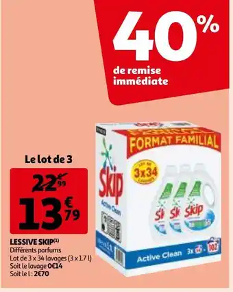Auchan Lessive skip offre