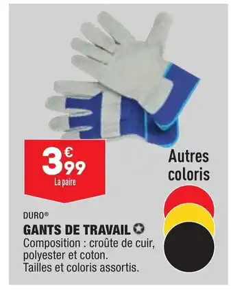 ALDI Gants de Travail offre