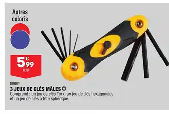 ALDI 3 Jeux de Clés mâles offre