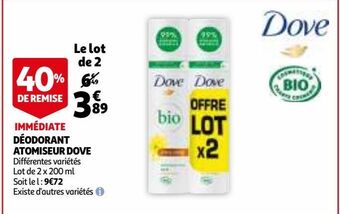 Auchan Déodorant atomiseur dove offre