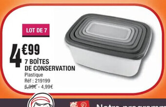 La Foir'Fouille 7 Boites de Conservation offre