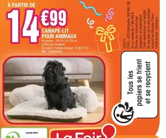 La Foir'Fouille Canapé-Lit Pour Animaux offre