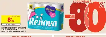 Intermarché Papier Hygienique skincare 3 Plis x24 Renova offre