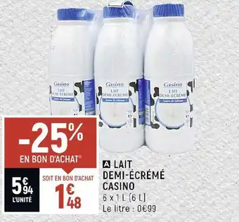 Spar Casino lait demi-écrémé offre