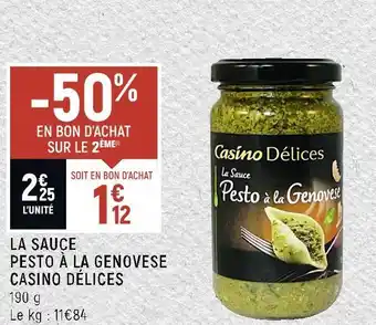 Spar Casino délices la sauce pesto à la genovese offre